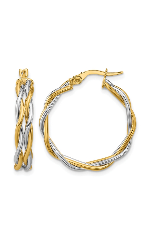 14K Yellow Gold and 14K White Gold Hoop Earring 001-425-01752