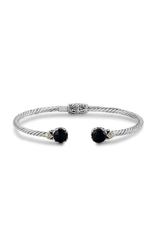 Sterling Silver (925) and 18K Yellow Gold Bangle Bracelet 001-610-00987