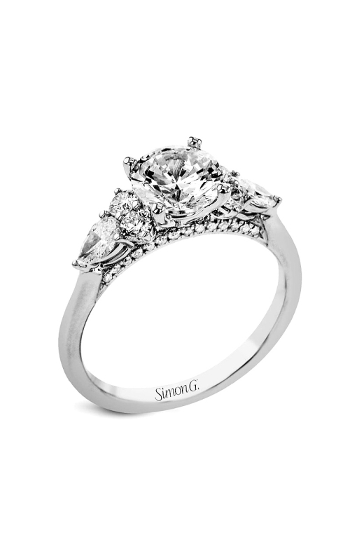 18K White Gold Three Stone Engagement Ring 001-140-00775