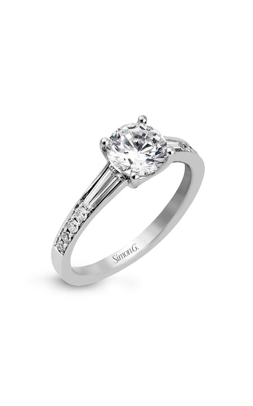 18K White Gold Sidestone Engagement Ring 001-140-00776