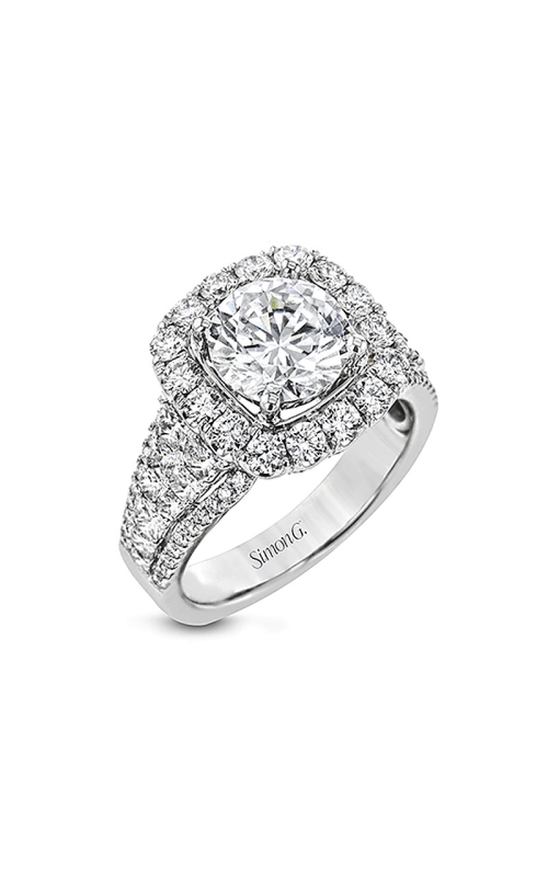 18K White Gold Halo Engagement Ring 001-140-00735
