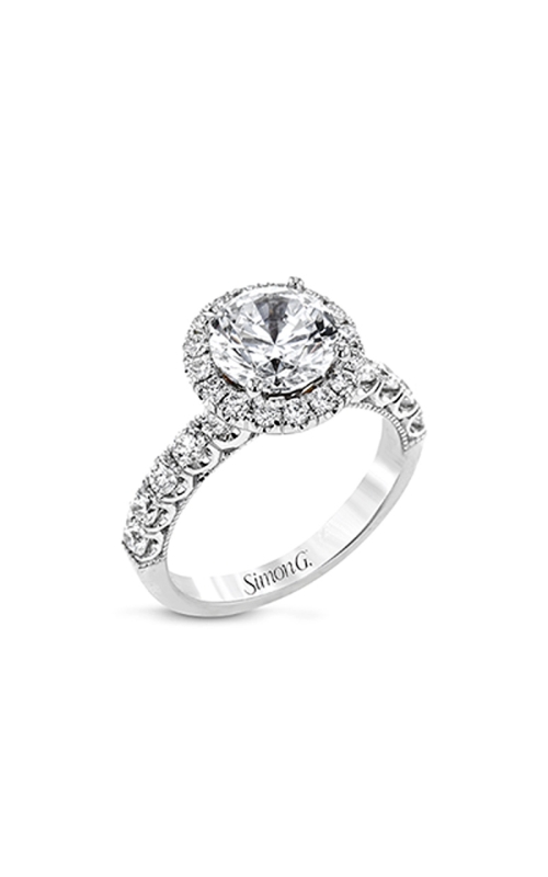 18K White Gold Halo Engagement Ring 001-140-00178
