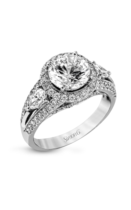 18K White Gold Halo Engagement Ring 001-140-00064