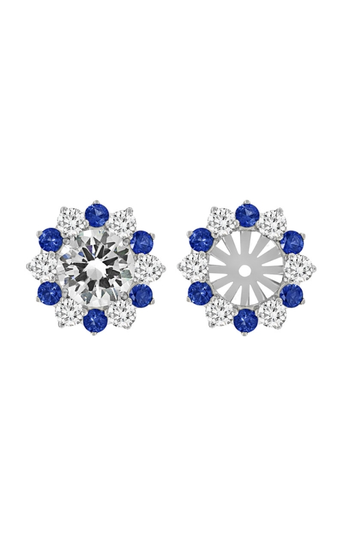 18K White Gold Gemstone and Jacket Earring 001-215-00064