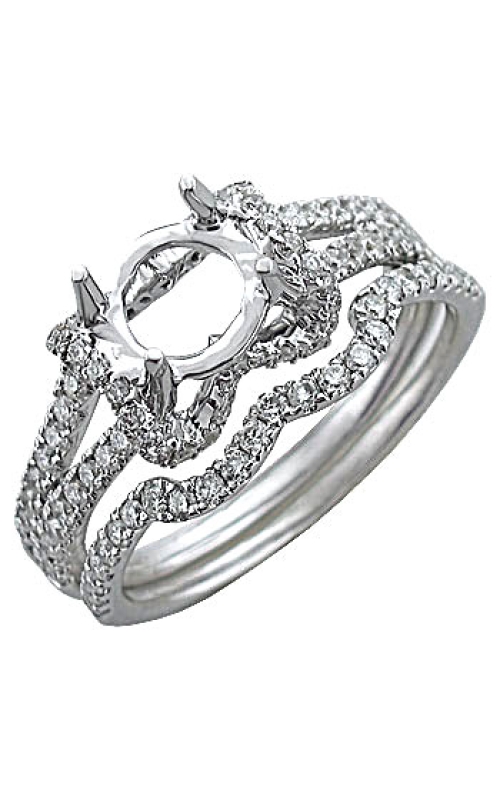14K White Gold Sidestone Engagement Ring 001-140-00051