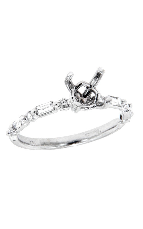 14K White Gold Sidestone Engagement Ring 001-140-00717