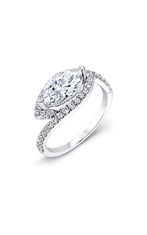 14K White Gold Halo Engagement Ring 001-140-00156