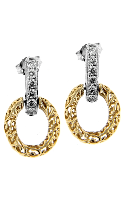14K Yellow Gold and 14K White Gold Drop Earring 001-150-01223