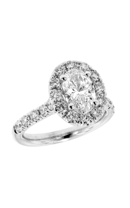 18K White Gold Halo Engagement Ring 001-100-00105