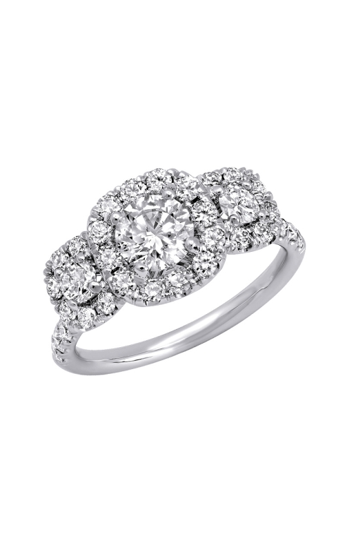 18K White Gold Halo Engagement Ring 001-140-00149