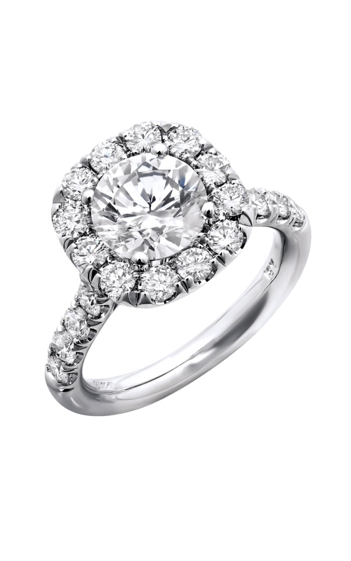 18K White Gold Halo Engagement Ring 001-140-00127