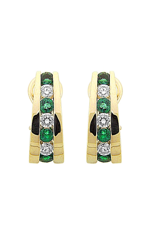 14K Yellow Gold Gemstone and Hoop Earring 001-210-00025