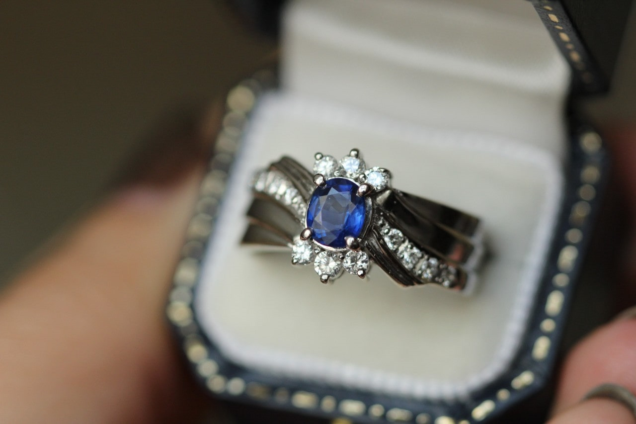 a glamorous fashion ring in a box